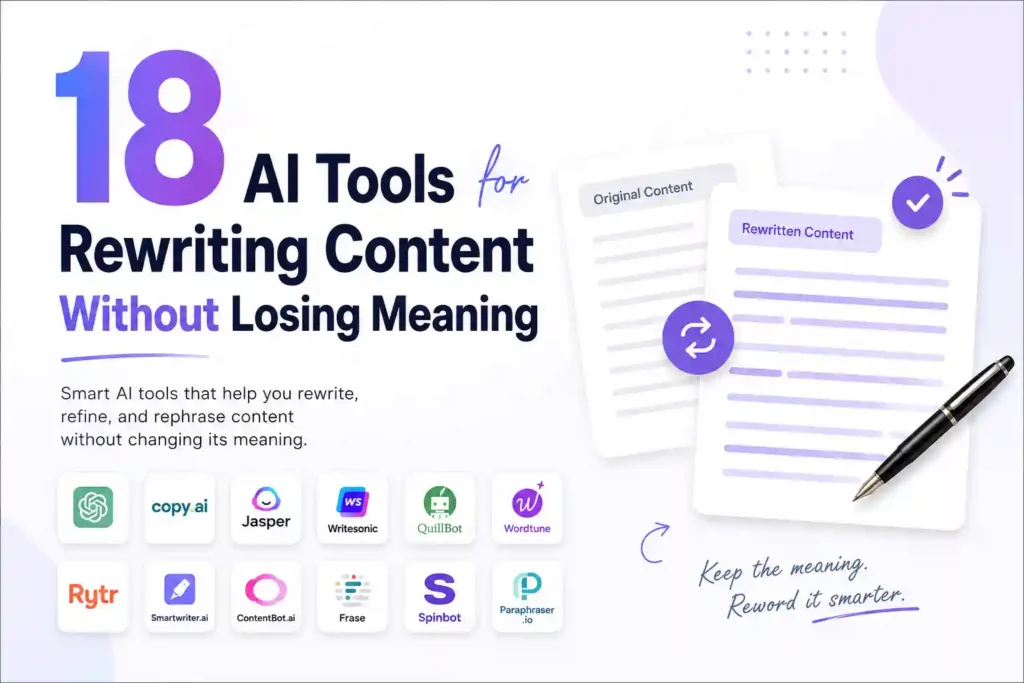 18 AI Tools for Rewriting Content Without Losing Meaning